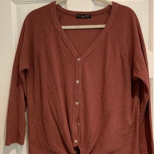 Women’s Button Down Waffle Top